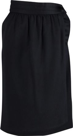 Escada Escada midi-rok met overslag in zwarte wol