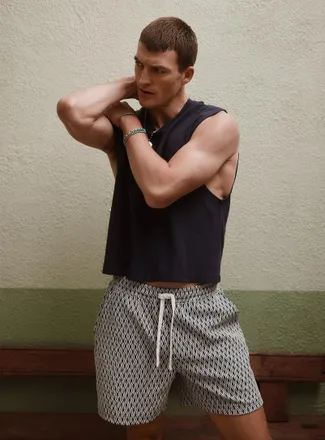 Le 31 Mens Diamond jacquard short Inseam: 6