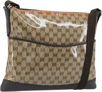 Gucci Pre-owned Vintage GG Canvas Schoudertas - Dames - Vintage Schoudertas - Beige - ONE Size - Leer - Vintage
