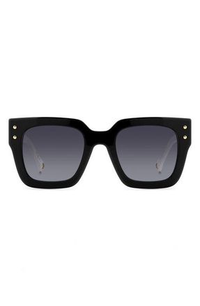 Carolina Herrera 51mm Gradient Square Sunglasses in Black/Dark Grey Sf at Nordstrom
