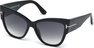 Tom Ford FT0371 ANOUSHKA 01B Womens Sunglasses Black Size 57