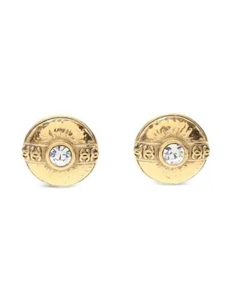 Chanel 1986-1988 CC-mark earrings - women - Gold Plated/Crystal - One Size