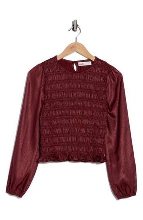 Elodie Smocked Ruffled Top in Wine at Nordstrom Rack, Size X-Small