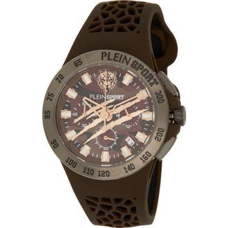 Plein Sport Thunderstorm Chronograph Silicone Strap Watch, 43mm in Gun at Nordstrom Rack