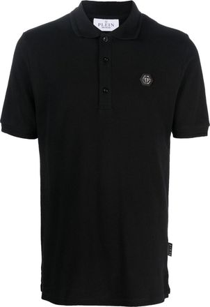 Philipp Plein snake-logo polo shirt - men - Cotton/Glass Fiber - XXXXL - Black
