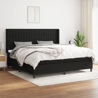 vidaXL Vidaxl - Cama Box Spring Con Colch&oacute;n Tela Negro 200x200 Cm