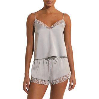 Etam Naeva Lace Trim Satin Camisole in Oxygen at Nordstrom, Size X-Large
