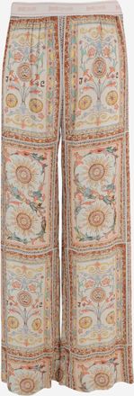 Just Cavalli viscose broek met bloemenprint