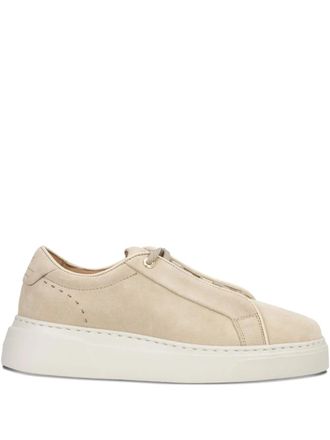 BOSS Gary suede platform sneakers - women - Lambskin/Rubber/Lambskin - 37 - Neutrals