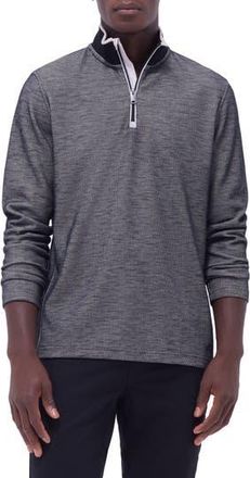 Bugatchi Quarter Zip Performance Pullover in Black at Nordstrom Rack, Size Xx-Large