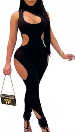 Lovely Makeup Im About To Act Up Jumpsuit In Black