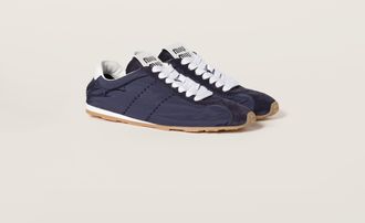 Miu Miu Plume technical fabric and suede sneakers