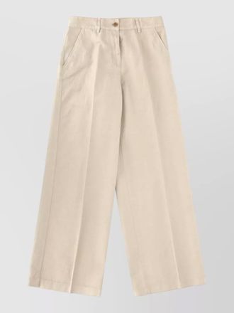 Aspesi tailored cotton linen trousers belt loops