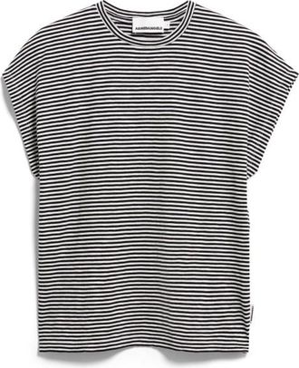 Armedangels Slub Jersey Stripe T-Shirt f&uuml;r Damen | grau