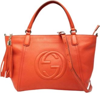 Gucci Pre-owned Handbags, female, Orange, Size: ONE SIZE Pre-owned Soho Satchel