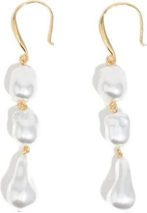 Bimba & Lola faux-pearl drop earrings - women - glass/Brass - One Size - Gold