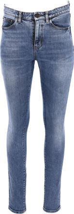 Saint Laurent Slim fit jeans van Saint Laurent met geborduurd logo in blauw katoenen denim