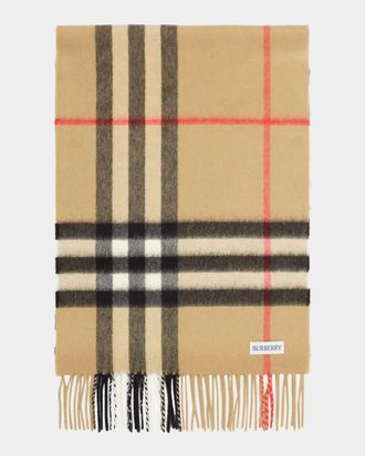 Burberry Crystal-Embellished Check Cashmere Scarf