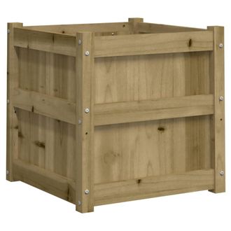vidaXL Vidaxl - Jardinera Madera Maciza De Pino Impregnada 50x50x50 Cm