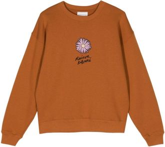Maison Kitsuné Floating Flower cotton sweatshirt - women - Cotton - S - Brown