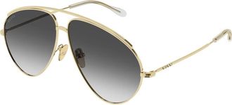 Gucci Aviator Zonnebril - Dames - Zonnebrillen - Geel - 60 MM - Accessoires