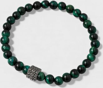 Coach Mens Coach Signature Stretch Bracelet Dark Green - Size: O/S