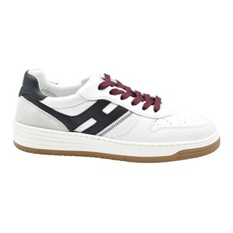 Hogan Geknoopte Sneakers Blauw Wit - Heren - Sneakers - Wit - 44 EU - Leer - Schoenen