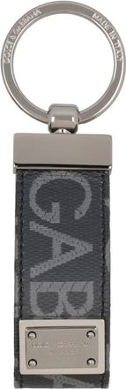 Dolce & Gabbana Stoffen Sleutelhanger met Logo - Heren - Sleutelhangers & Tashangers - Zwart - ONE Size - Katoen - Accessoires