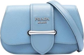 Prada Pre-owned Mini Saffiano Sidonie Crossbody - Dames - Vintage Schoudertas - Blauw - ONE Size - Leer - Vintage