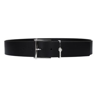 Versace Accessoires, Heren, Zwart, 100 CM, Leer, Regular Riem