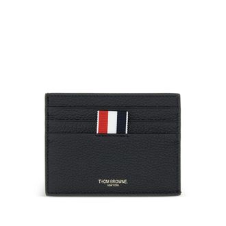 Thom Browne Logo-print Pebbled-leather Card Holder