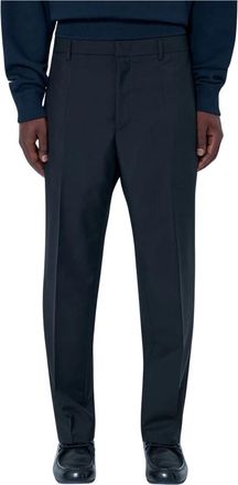 Jil Sander Tapered Cropped-Leg Broeken - Heren - Nette broeken - Zwart - L - Wol - Broeken