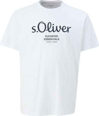s.Oliver Kurzarmshirt, Herren, Gr. 4XL, wei&szlig;, Single Jersey, Obermaterial: 100% Baumwolle, S.OLIVER MEN BIG SIZES, bedruckt, normal h&uuml;ftbedeckend, Rundhals, Sh