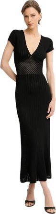 Guess Rosalyn Jurk - Dames - Kleedjes - Zwart - L - Nylon - Kleedjes