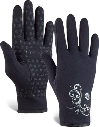 TrailHeads Womens Running Gloves | Touchscreen Gloves | Power Winter Running Accessories - black (small)