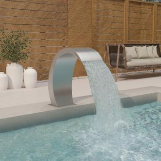 vidaXL Vidaxl - Fuente De Piscina De Acero Inoxidable 304 22x60x70 Cm