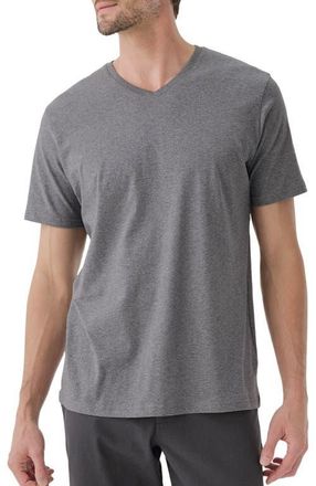 Pact Organic Softspun V-Neck Tee in Medium Grey Heather at Nordstrom, Size Small