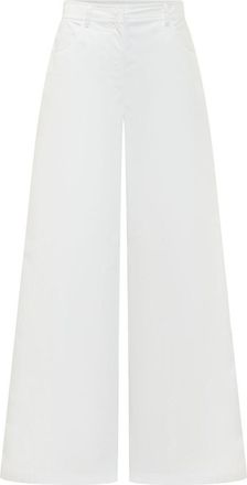 Msgm White Relaxed Flat Front Pants