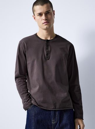 Imperial Mens Cut-off Henley Shirt T-shirt