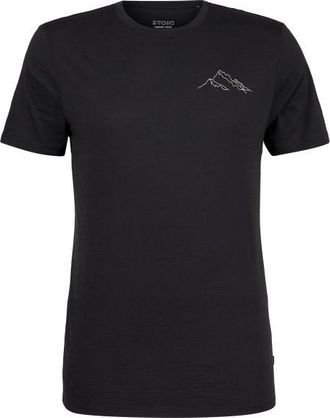 Stoic Merino155 LaholmSt. Print T-Shirt Mountain II Merinoshirt f&uuml;r Herren | schwarz