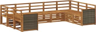 vidaXL Conjunto De Sof&aacute;s De Exterior 7 Uds. Natural Vidaxl