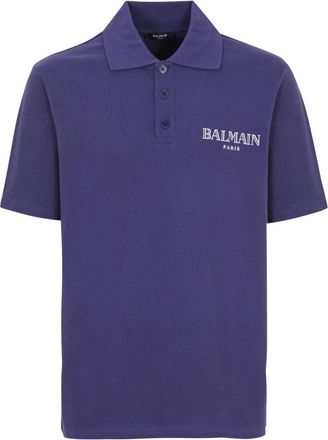 Balmain Vintage Geborduurd Katoenen Poloshirt - Heren - Polos - Blauw - XS - Katoen - Tops