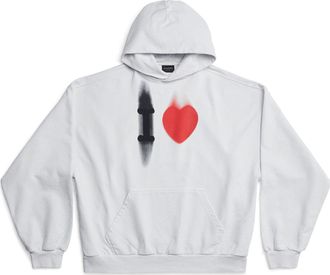 Balenciaga I Love Hoodie Medium Fit White 742603TOVH59081
