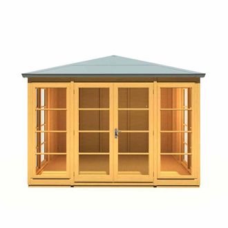 Shires Palatina 10 x 10 Feet Summerhouse - L316.9 x W316.9 x H249.4 cm in Light Brown