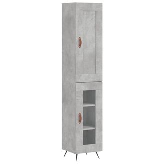 vidaXL Vidaxl - Aparador De Madera Contrachapada Gris Hormig&oacute;n 34,5x34x180 Cm