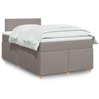 vidaXL Vidaxl - Cama Box Spring Con Colch&oacute;n Tela Gris Taupe 120x200 Cm