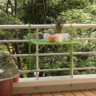 vidaXL Mesa De Balc&oacute;n Acero Verde 60x40 Cm Vidaxl