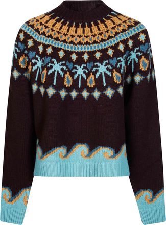 Alanui Sweet Winter Cropped Tropical Sweater