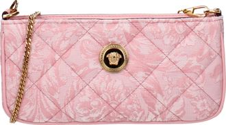 Versace Damens Umh&auml;ngetasche aus rosa Stoff
