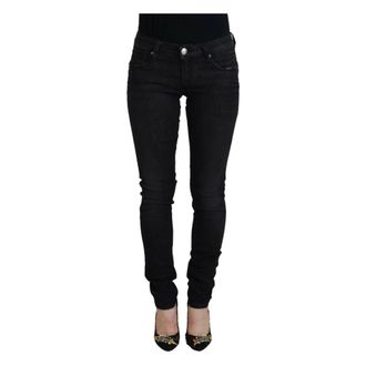 Acht Skinny Jeans, female, Black, Size: W24 Low Waist Denim Pants